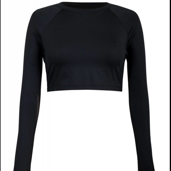 black long sleeve crop top - Picture 1 of 1